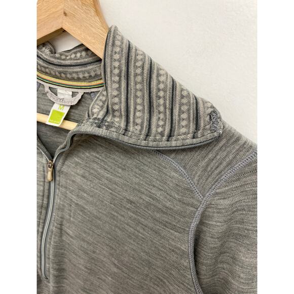 Smartwool Thermal Merino Wool Half-Zip Base Layer Thumbholes Hiking Outdoors Med - Picture 6 of 13
